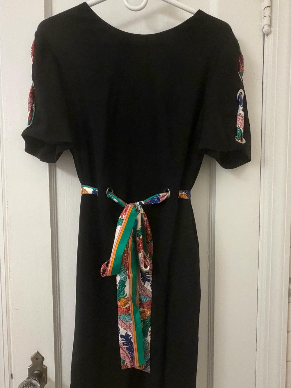 Black Pucci Dress with Multicolor Scarf Tie